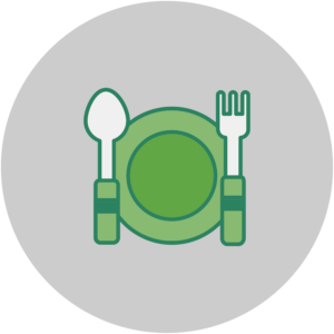 utensils and plate