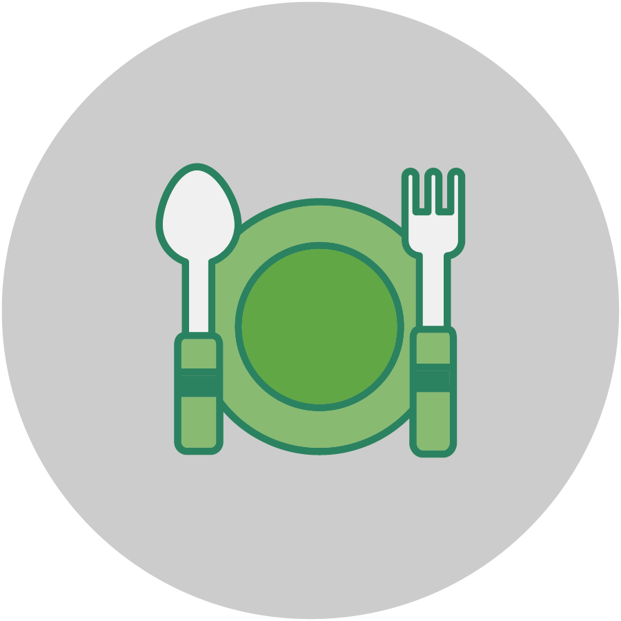 utensils and plate