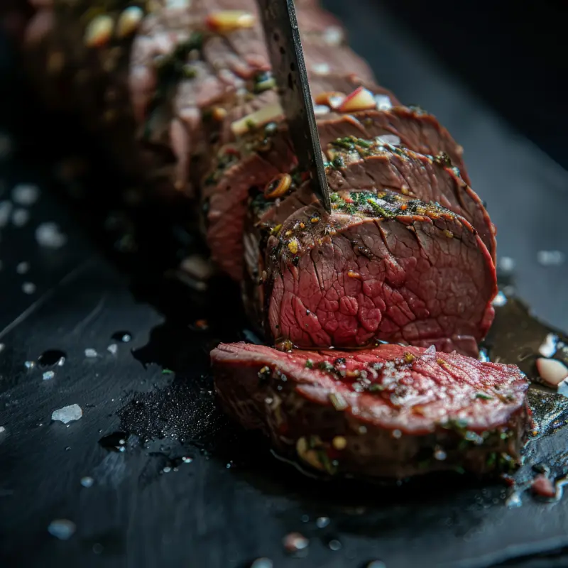 Herb-crusted beef tenderloin